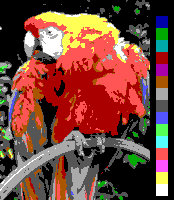EGA video card color palette for PC as parrot in png format