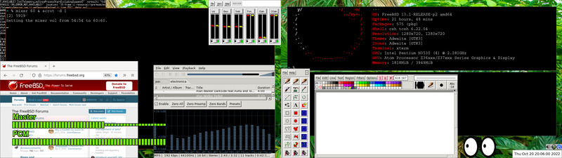 mcwm screenshot on FreeBSD