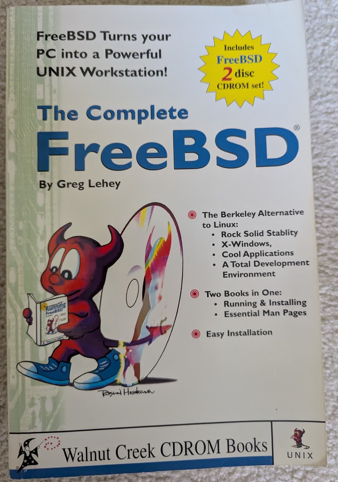 Photograph of the front cover of the book, The Complete FreeBSD by Greg Lehey
